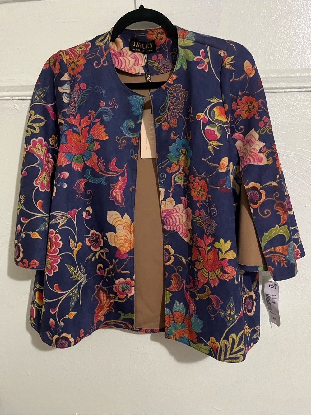 JAYLEY Multi Faux Suede Cape Jacket